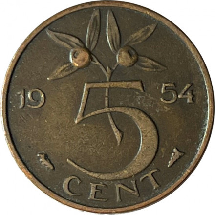 Нидерланды 5 центов 1954 год