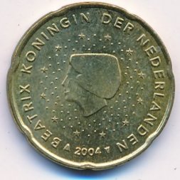 Нидерланды 20 евроцентов 2004 год