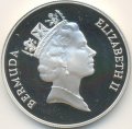 Бермудские острова 1 доллар 1986 год - Морская зелёная черепаха (Proof, серебро)