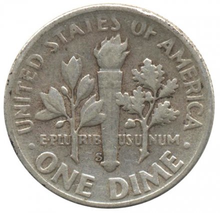 США 1 дайм (10 центов) 1952 год - Рузвельт (S)