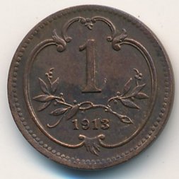 Австрия 1 геллер 1913 год