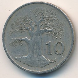 Монета Зимбабве 10 центов 1991 год