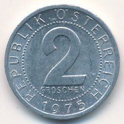 Австрия 2 гроша 1975 год