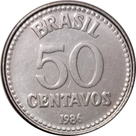 Бразилия 50 сентаво 1986 год