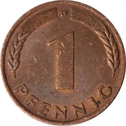 ФРГ 1 пфенниг 1969 год - D