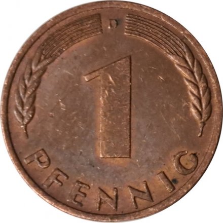 ФРГ 1 пфенниг 1969 год - D