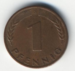 ФРГ 1 пфенниг 1969 год - D