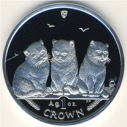Остров Мэн 1 крона 2006 год - Кошки