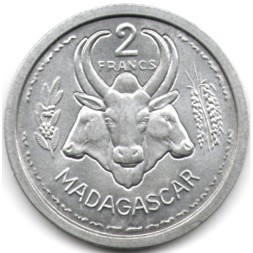 Мадагаскар 2 франка 1948 год