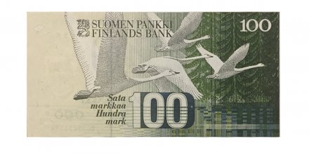 Финляндия 100 марок 1986 год - UNC