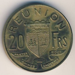 Монета Реюньон 20 франков 1964 год