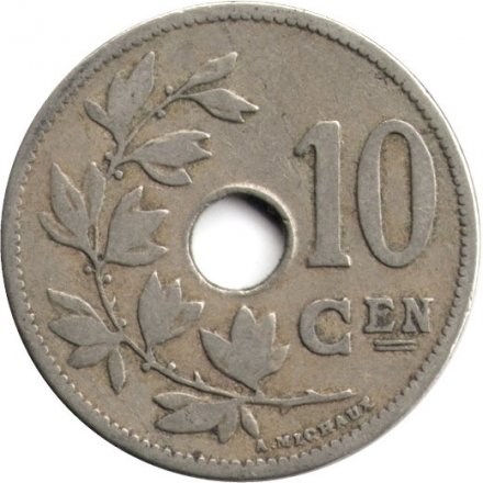 Бельгия 10 сантимов 1905 год BELGIE