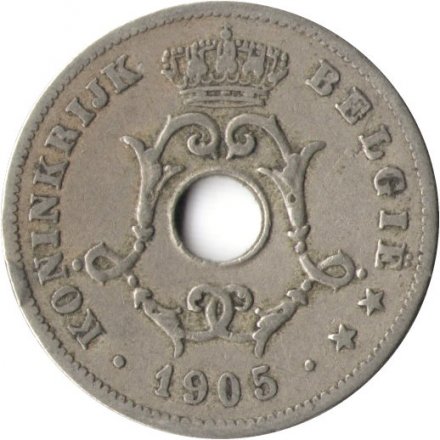 Бельгия 10 сантимов 1905 год BELGIE