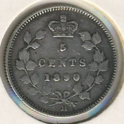 Канада 5 центов 1890 год