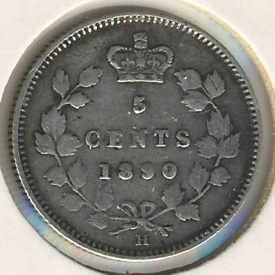 Канада 5 центов 1890 год