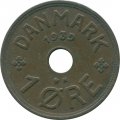 Дания 1 эре 1939 год - Король Кристиан X