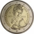 Сан-Марино 2 евро 2025 год - 550 лет со дня рождения Микеланджело