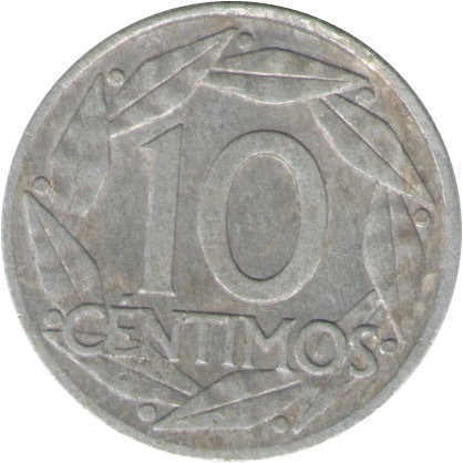 Испания 10 сентимо 1959 год