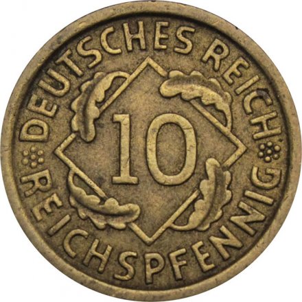 Веймарская республика 10 рейхспфеннигов 1935 год (A)