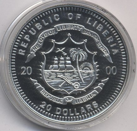 Либерия 20 долларов 2000 год - Луизианская покупка 1803