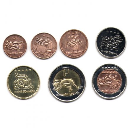 Набор из 7 жетонов США 2013 год - Мир ацтеков (Mundo Azteca)