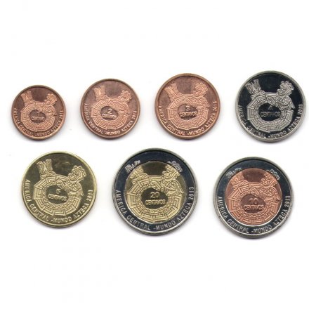 Набор из 7 жетонов США 2013 год - Мир ацтеков (Mundo Azteca)