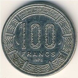 Чад 100 франков 1978 год