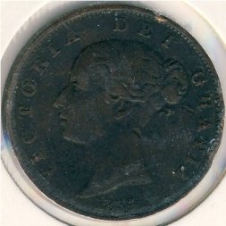 Великобритания 1 фартинг 1854 год