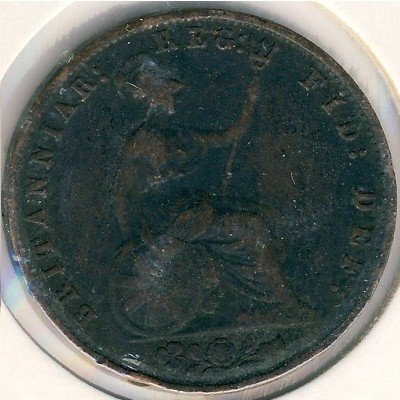 Великобритания 1 фартинг 1854 год