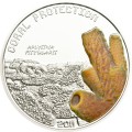 Тувалу 1 доллар 2011 год - Коралл. Желтая трубчатая губка
