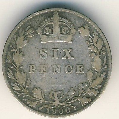 Великобритания 6 пенсов 1900 год