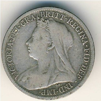 Великобритания 6 пенсов 1900 год