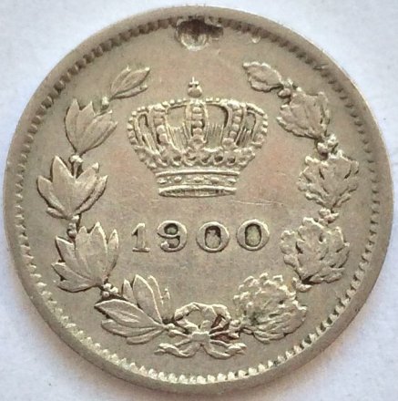 Румыния 5 бани 1900 год