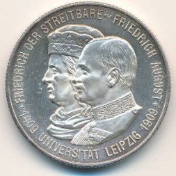 Саксония 2 марки 1909 год