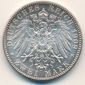 Саксония 2 марки 1909 год