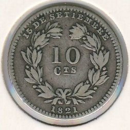 Никарагуа 10 сентаво 1880 год
