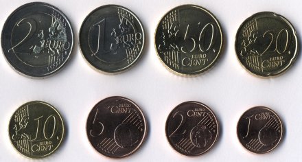 Набор из 8 евромонет Германии 2003 год