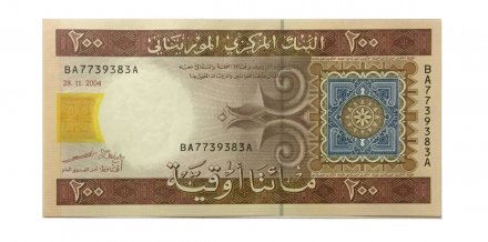 Мавритания 200 угий 2004 год - UNC