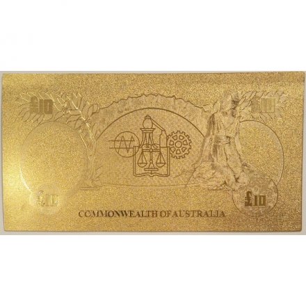 Сувенирная банкнота Австралия 10 фунтов 1960 год (золотые) - aUNC