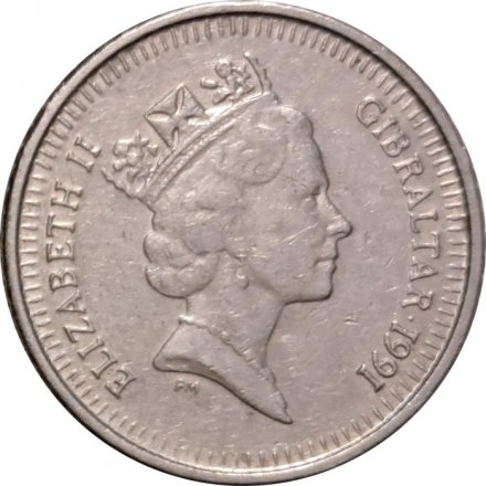 Гибралтар 5 пенсов 1991 год (AA)