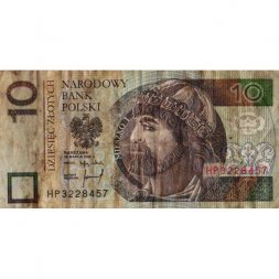 Польша 10 злотых 1994 год - Первый  польский князь Мешко I - VG