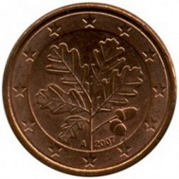 Германия 1 евроцент 2007 год (A)