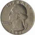 США 25 центов (1/4 доллара) 1982 год - Джордж Вашингтон (P)