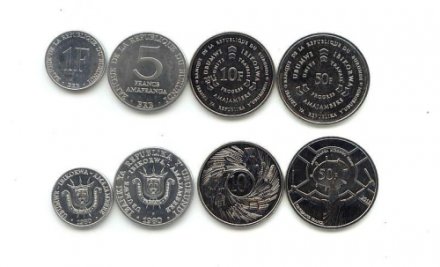 Набор из 4 монет Бурунди 1980 - 2011 год