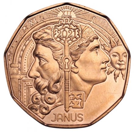 Австрия 5 евро 2021 год - Новый год - Янус