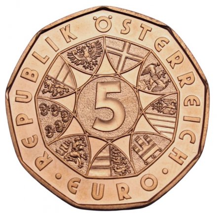 Австрия 5 евро 2021 год - Новый год - Янус