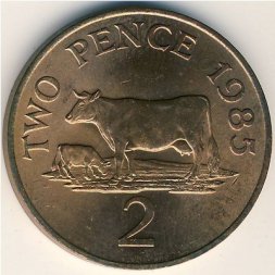 Гернси 2 пенса 1985 год - Корова