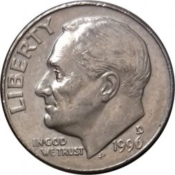 США 1 дайм (10 центов) 1996 год - Франклин Рузвельт (D)