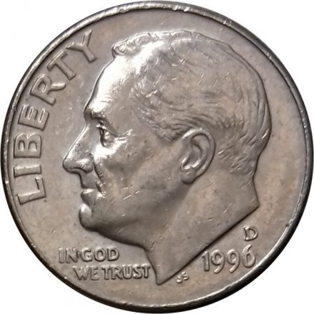 США 1 дайм (10 центов) 1996 год - Франклин Рузвельт (D)