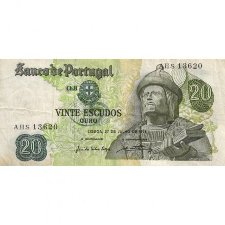 Португалия 20 эскудо 1971 год - тип 2 - F-VF